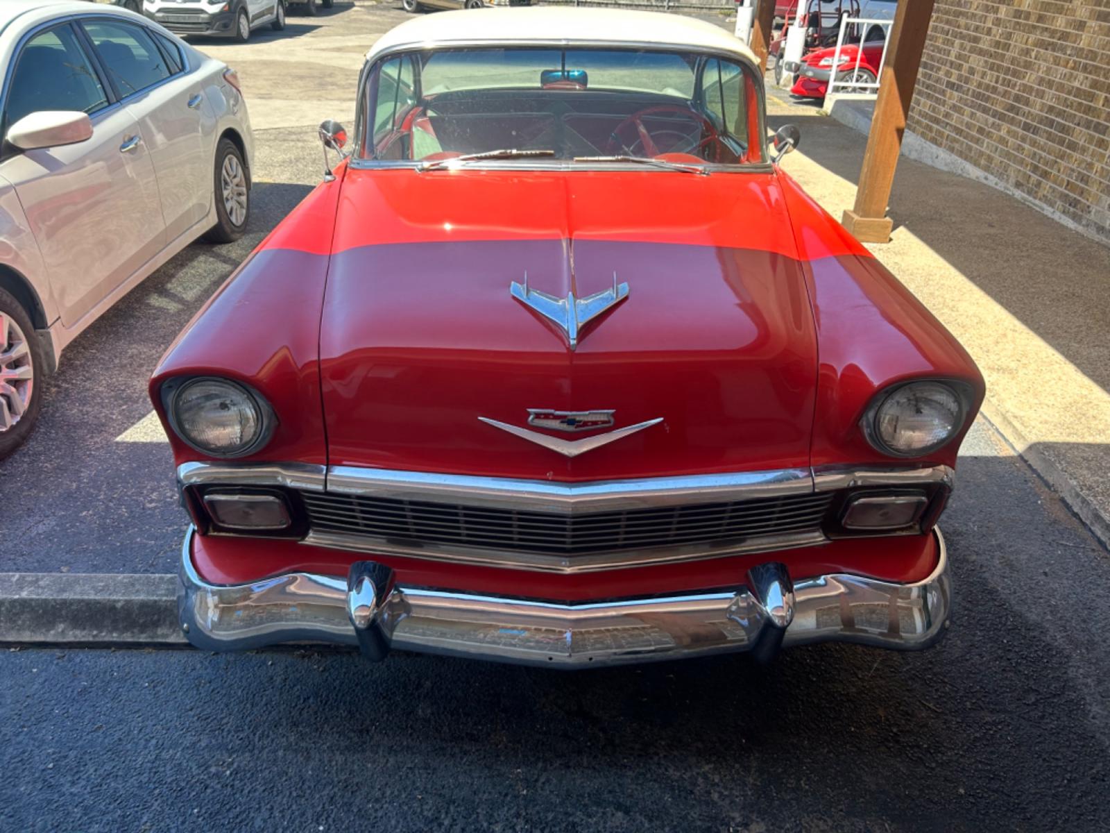 1956 Red Chevrolet Bel Air (C56F032989) , located at 1687 Business 35 S, New Braunfels, TX, 78130, (830) 625-7159, 29.655487, -98.051491 - Photo #5